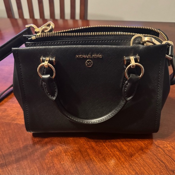 Michael Kors Handbags - Michael Kors Black Marilyn Small Saffiano Leather
Crossbody Bag